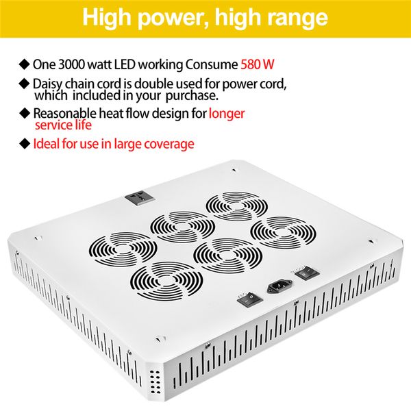 3000w cob led grow light 85-265v 3000w full spectrum led grow lamp for indoor grow tent plants flower